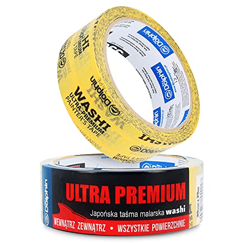 Blue Dolphin WASHI Profi Kreppband Malerband 35mm x 25m Gelb Abklebeband Maler Malerkrepp 60 Tage Ablösbar Abdeckband Klebeband Papierklebeband Für Abdeck- & Malerarbeiten Innen & Außen UV-Beständig Blue Dolphin WASHI Profi Kreppband Malerband 35mm x 25m Gelb Abklebeband Maler Malerkrepp 60 Tage Ablösbar Abdeckband Klebeband Papierklebeband Für Abdeck- & Malerarbeiten Innen & Außen UV-Beständig von Instalguru