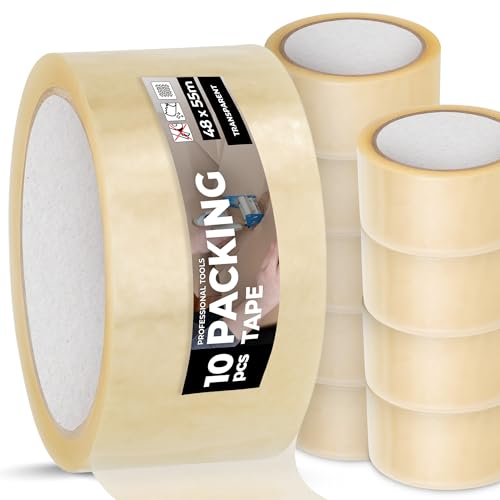 Instalguru 10x Klebeband Packband 48 mm 55 m Transparent Paketband Verpackungsband Verpackungsklebeband Stark Acrylkleber Verschließen von Paketen Kartons Universelles von Instalguru