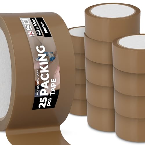 Instalguru 25x Klebeband Packband 48 mm 55 m Braun Paketband Verpackungsband Verpackungsklebeband Stark Acrylkleber Verschließen von Paketen Kartons Universelles Instalguru 25x Klebeband Packband 48 mm 55 m Braun Paketband Verpackungsband Verpackungsklebeband Stark Acrylkleber Verschließen von Paketen Kartons Universelles von Instalguru