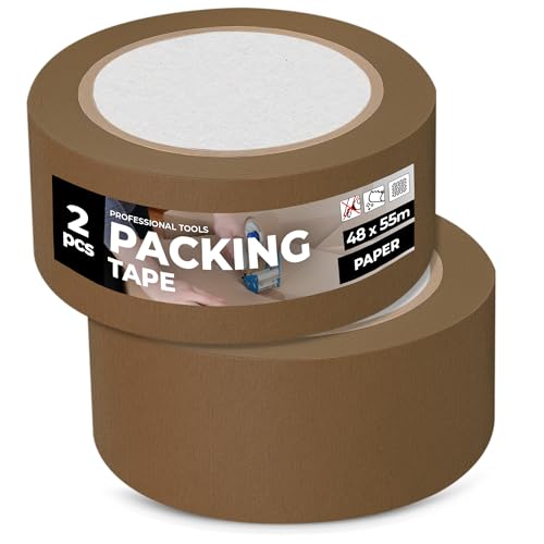 Instalguru 2x Packband Klebeband Paketband 40 mm Braun Verpackungsband Papierklebeband Recycelbar Naturkautschukkleber Umweltgerechtes Recyclingfreundlich Instalguru 2x Packband Klebeband Paketband 40 mm Braun Verpackungsband Papierklebeband Recycelbar Naturkautschukkleber Umweltgerechtes Recyclingfreundlich von Instalguru