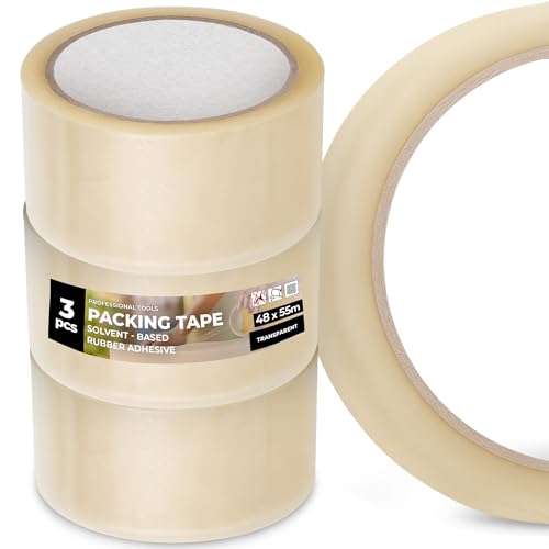 Instalguru 3x Packband Klebeband 55 m Transparent Paketband Verpackungsband Stark Kautschukklebstoff Reißfest für Versand Umzug Kühllagerung Paketen Kartons Instalguru 3x Packband Klebeband 55 m Transparent Paketband Verpackungsband Stark Kautschukklebstoff Reißfest für Versand Umzug Kühllagerung Paketen Kartons von Instalguru