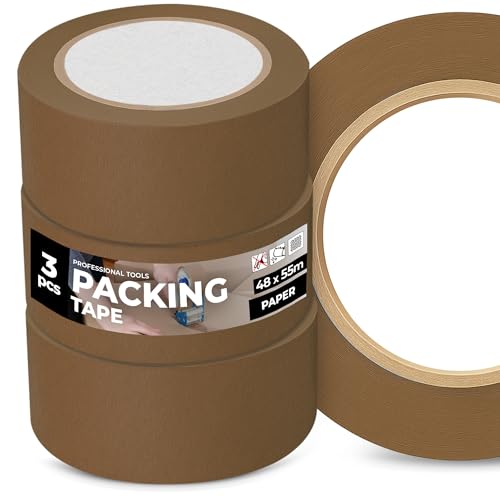 Instalguru 3x Packband Klebeband Paketband 40 mm Braun Verpackungsband Papierklebeband Recycelbar Naturkautschukkleber Umweltgerechtes Recyclingfreundlich Instalguru 3x Packband Klebeband Paketband 40 mm Braun Verpackungsband Papierklebeband Recycelbar Naturkautschukkleber Umweltgerechtes Recyclingfreundlich von Instalguru