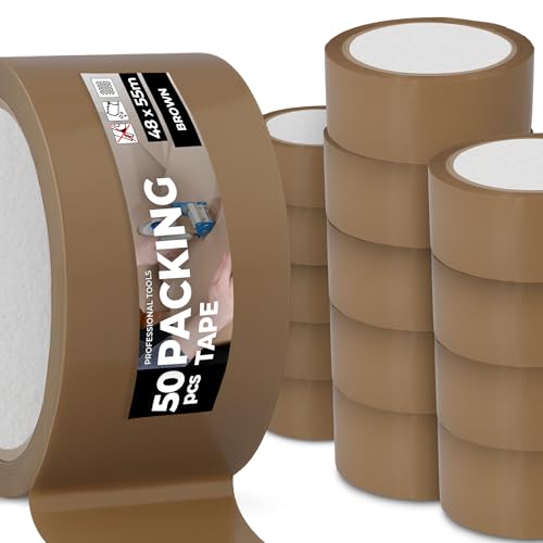 Instalguru 50x Klebeband Packband 48 mm 55 m Braun Paketband Verpackungsband Verpackungsklebeband Stark Acrylkleber Verschließen von Paketen Kartons Universelles Instalguru 50x Klebeband Packband 48 mm 55 m Braun Paketband Verpackungsband Verpackungsklebeband Stark Acrylkleber Verschließen von Paketen Kartons Universelles von Instalguru