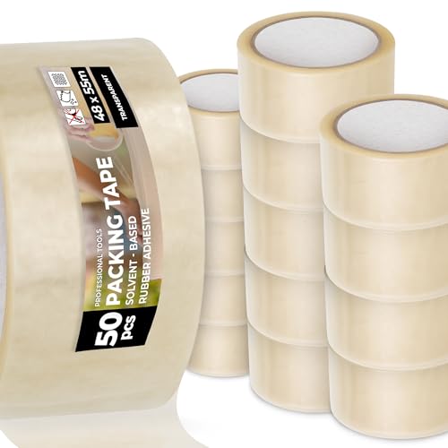 Instalguru 50x Packband Klebeband 55 m Transparent Paketband Verpackungsband Stark Kautschukklebstoff Reißfest für Versand Umzug Kühllagerung Paketen Kartons Instalguru 50x Packband Klebeband 55 m Transparent Paketband Verpackungsband Stark Kautschukklebstoff Reißfest für Versand Umzug Kühllagerung Paketen Kartons von Instalguru