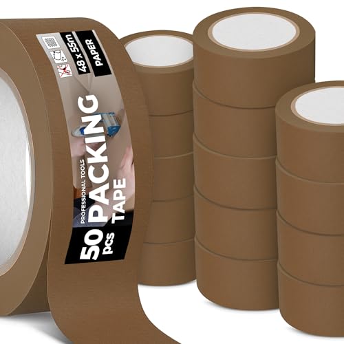 Instalguru 50x Packband Klebeband Paketband 40 mm Braun Verpackungsband Papierklebeband Recycelbar Naturkautschukkleber Umweltgerechtes Recyclingfreundlich Instalguru 50x Packband Klebeband Paketband 40 mm Braun Verpackungsband Papierklebeband Recycelbar Naturkautschukkleber Umweltgerechtes Recyclingfreundlich von Instalguru