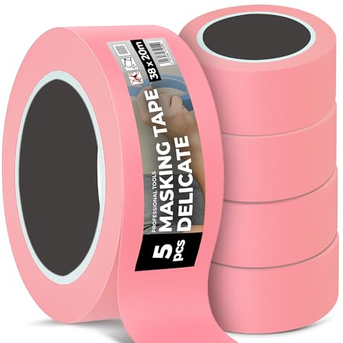 Instalguru 5x Malerband 38 mm x 20 m Klebeband Rose Malerkrepp Abklebeband Maler Kreppband Universal Renovieren Malerarbeiten Washi-Papier Washi-Reispapier Instalguru 5x Malerband 38 mm x 20 m Klebeband Rose Malerkrepp Abklebeband Maler Kreppband Universal Renovieren Malerarbeiten Washi-Papier Washi-Reispapier von Instalguru
