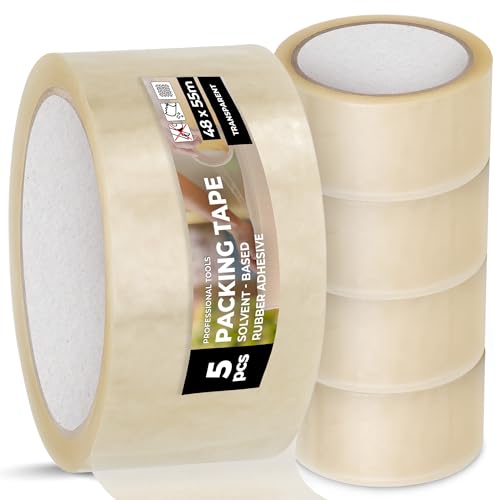 Instalguru 5x Packband Klebeband 55 m Transparent Paketband Verpackungsband Stark Kautschukklebstoff Reißfest für Versand Umzug Kühllagerung Paketen Kartons Instalguru 5x Packband Klebeband 55 m Transparent Paketband Verpackungsband Stark Kautschukklebstoff Reißfest für Versand Umzug Kühllagerung Paketen Kartons von Instalguru