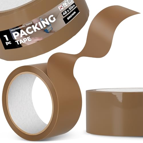 Instalguru Klebeband Packband 48 mm 55 m Braun Paketband Verpackungsband Verpackungsklebeband Stark Acrylkleber Verschließen von Paketen Kartons Universelles von Instalguru