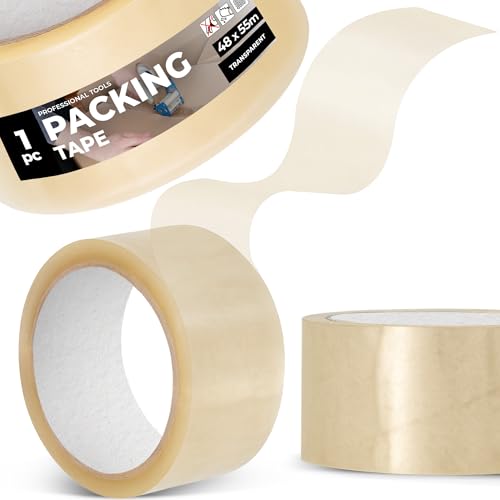 Instalguru Klebeband Packband 48 mm 55 m Transparent Paketband Verpackungsband Verpackungsklebeband Stark Acrylkleber Verschließen von Paketen Kartons Universelles von Instalguru