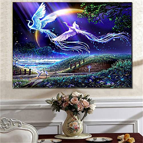 Instarry 5D DIY Diamond Painting Full Groß Phönix Wohnzimmer Dekoration 90x60 cm von Instarry