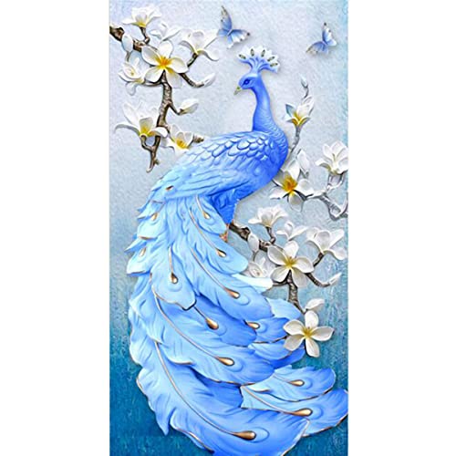 Instarry 5D Diamond Painting Bilder Full Groß Blauer Pfau Wandbilder Wohnzimmer 60x100 cm von Instarry