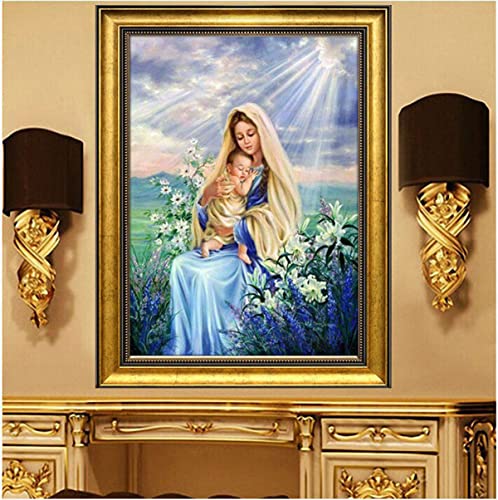 Instarry 5D Diamond Painting Full Groß Jungfrau Maria Wandbilder Wohnzimmer 65x50 cm von Instarry