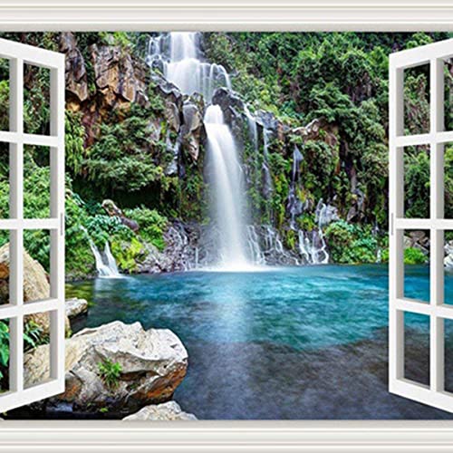 Instarry 5D Diamond Painting Zubehör Full Groß Naturlandschaft Wasserfall Wohnzimmer Deko 80x60 cm von Instarry