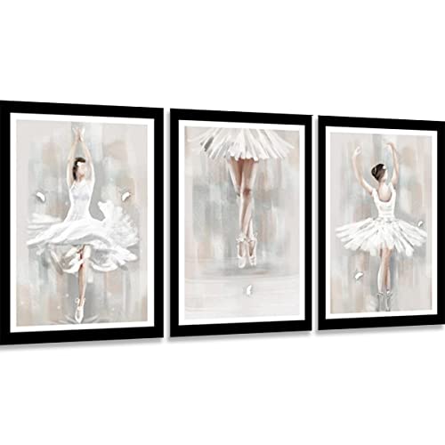 Instarry 5D Diamond Painting Zubehör Full Groß Triptychon Balletttänzerin Wanddekoration 100x40 cm von Instarry