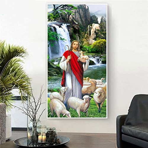 Instarry 5D Diamond Painting Zubehör Groß Christlicher Jesus Wandbilder Wohnzimmer 90x60 cm von Instarry