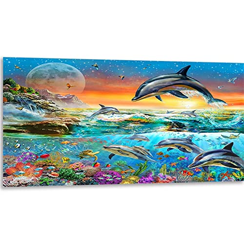 Instarry 5D Diamond Painting Zubehör Groß Delfine und Meer Haus Dekoration 80x40 cm Instarry 5D Diamond Painting Zubehör Groß Delfine und Meer Haus Dekoration 80x40 cm von Instarry