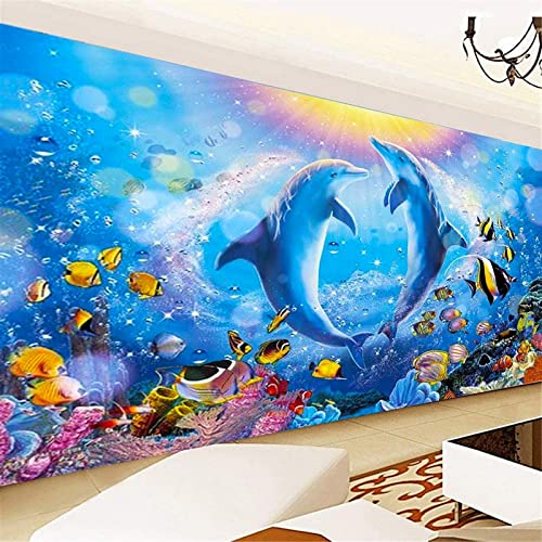Instarry 5D Diamond Painting Zubehör Groß Unterwasserwelt Delphin Schlafzimmer Wohnzimmer Deko 100x40 cm von Instarry