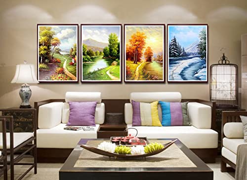 Instarry 5D Diamond Painting Zubehör Groß Vierfach-Malerei Vier Jahreszeiten Wohnzimmer Deko 120x40 cm von Instarry