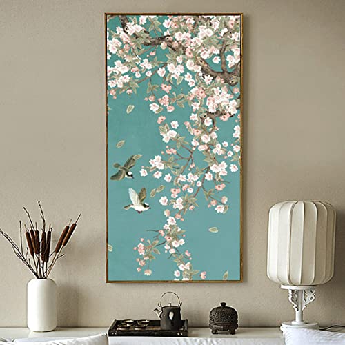 Instarry DIY 5D Diamond Painting Bilder Full Groß Vögel und Blumen Wohnzimmer Deko 80x40 cm von Instarry