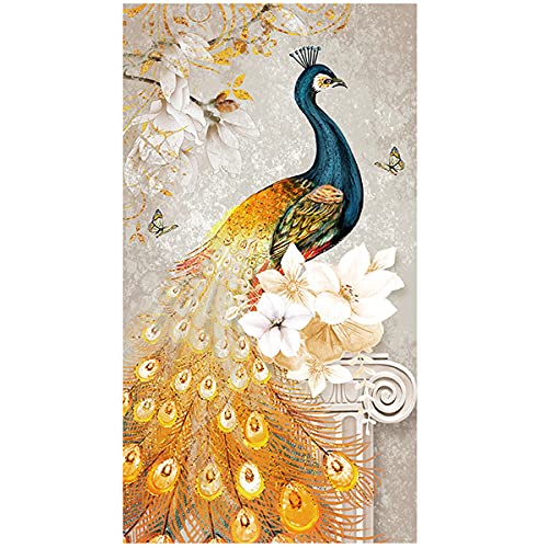 Instarry DIY 5D Diamond Painting Full Groß Goldener Pfau Home Decoration (65x110 cm) von Instarry