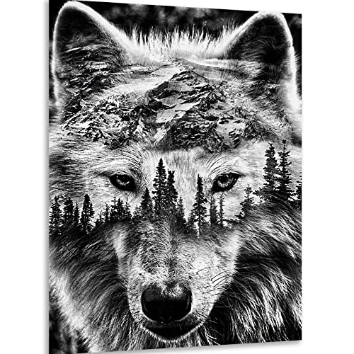 Instarry DIY 5D Diamond Painting Zubehör Full Groß Wolf und Wald Home Decor 90x60 cm von Instarry