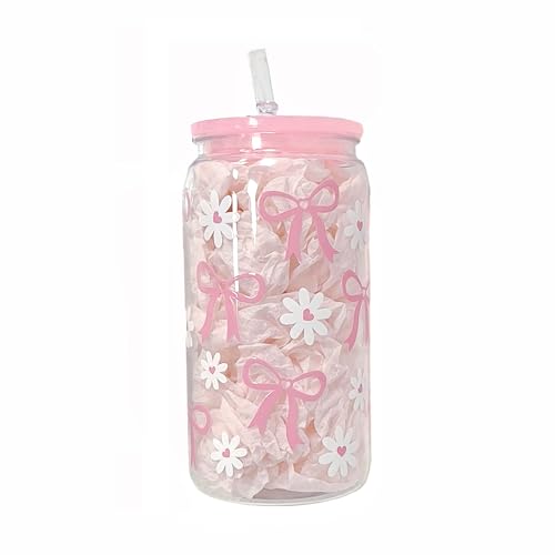 500 ml rosa Schleifen-Becher, Kunststoff-Trinkhalmbecher mit Deckel, Blumenmädchen-Tasse, Smoothie-Tasse, rosa Party, Babyparty, für Milch, Eiswasser, Saft, Kaffee, Limonade, Cocktail, kalte oder 500 ml rosa Schleifen-Becher, Kunststoff-Trinkhalmbecher mit Deckel, Blumenmädchen-Tasse, Smoothie-Tasse, rosa Party, Babyparty, für Milch, Eiswasser, Saft, Kaffee, Limonade, Cocktail, kalte oder von InteDesign
