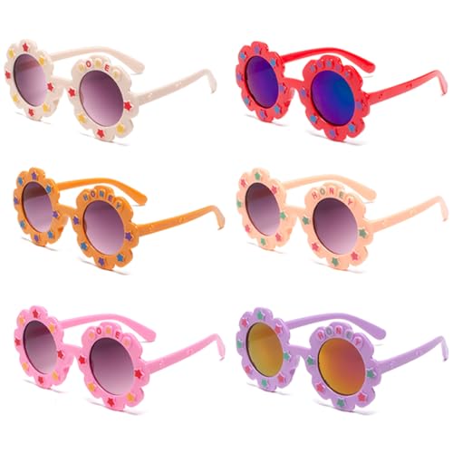 InteDesign Runde Kinder-Sonnenbrille, niedliche Blume, Hawaii-Brille, bunte modische Party-Sonnenbrille für Mädchen und Jungen, lustige Sommerparty, Foto-Requisiten, Strandparty, Outdoor-Sport, 6 InteDesign Runde Kinder-Sonnenbrille, niedliche Blume, Hawaii-Brille, bunte modische Party-Sonnenbrille für Mädchen und Jungen, lustige Sommerparty, Foto-Requisiten, Strandparty, Outdoor-Sport, 6 von InteDesign