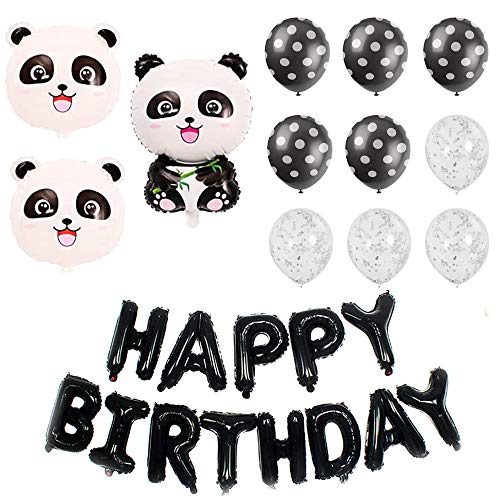 Panda Ballon Dekorationen, Panda Ballon Set, Geburtstagsfeier Dekoration, Panda Party Mylar Luftballons, Happy Birthday Banner, für Geburtstagsfeiern, Panda Themenpartys von Integrity.1