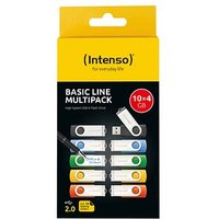 Intenso USB-Sticks Basic Line blau, gelb, grün, orange, schwarz 4 GB, 10 St. von Intenso