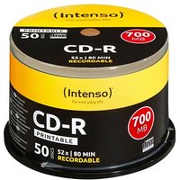 50 Intenso CD-R 700 MB bedruckbar von Intenso