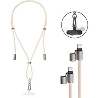 Intenso Charging Lanyard Handykette Ladekabel beige, Kabellänge: 1,65 m, 60 Watt von Intenso