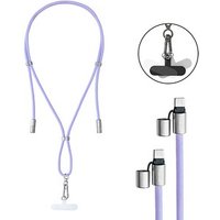 Intenso Charging Lanyard Handykette Ladekabel lila, Kabellänge: 1,65 m, 60 Watt von Intenso