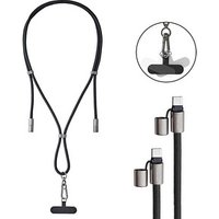 Intenso Charging Lanyard Handykette Ladekabel schwarz, Kabellänge: 1,65 m, 60 Watt von Intenso