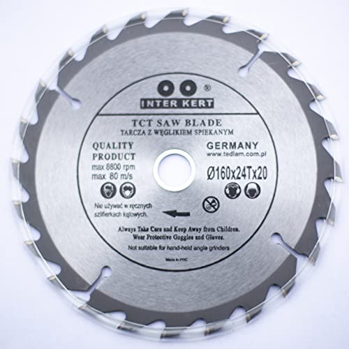 160mm Sägeblatt Top Qualität Kreissägeblatt für Holz 160 x 20mm 30 Zähne von Inter-Craft