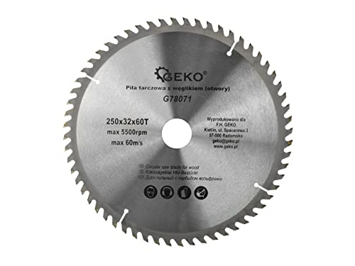 250mm Sägeblatt Kreissägeblatt für Holz 250 x 32-30mm x 60Z von Inter-Craft