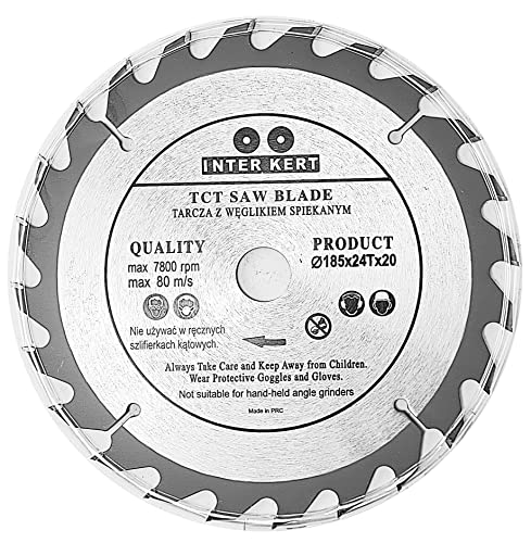 Inter-Craft 185mm Sägeblatt Top Qualität Kreissägeblatt für Holz 185 x 20-16mm x 24Z von Inter-Craft