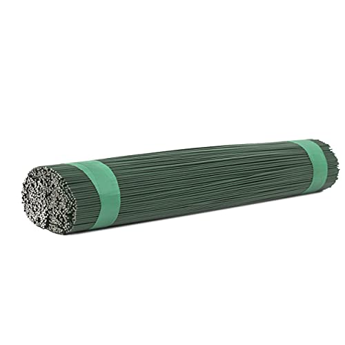 150 Stück Steckdraht Grün und Blau geglüht, 300mm lang Basteldraht, Bindedraht für getrocknete Blumen, Blumenkranz (0,8mm x 300 mm, Grün) von Hafeehoo