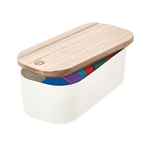 iDesign Schubladenbox, kompakte Regalbox aus BPA-freiem, recyceltem Kunststoff, Schubladen Organizer Box mit Deckel aus Paulownia-Holz, weiß, 7,3 x 9,1 x 18,5 cm, 08051 iDesign Schubladenbox, kompakte Regalbox aus BPA-freiem, recyceltem Kunststoff, Schubladen Organizer Box mit Deckel aus Paulownia-Holz, weiß, 7,3 x 9,1 x 18,5 cm, 08051 von InterDesign
