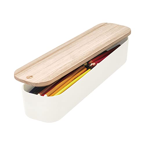 iDesign Schubladenbox, kompakte Regalbox aus BPA-freiem, recyceltem Kunststoff, Schubladen Organizer Box mit Deckel aus Paulownia-Holz, weiß, 7,3 x 9,1 x 36,8 cm, 08091 iDesign Schubladenbox, kompakte Regalbox aus BPA-freiem, recyceltem Kunststoff, Schubladen Organizer Box mit Deckel aus Paulownia-Holz, weiß, 7,3 x 9,1 x 36,8 cm, 08091 von InterDesign