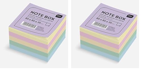 Interdruk KOSPAPFK Zettelklotz, Mehrfarbig, 85 x 85 x 35 mm (~350 Blätter) (Packung mit 2) von Interdruk