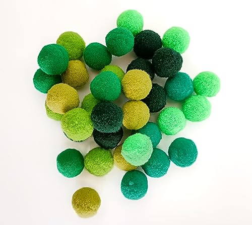 Interdruk - Pompons zum Basteln - Packung mit 35 St. in 6 verschieden Farben - 18 mm Durchmesser - Jungle Set von Interdruk