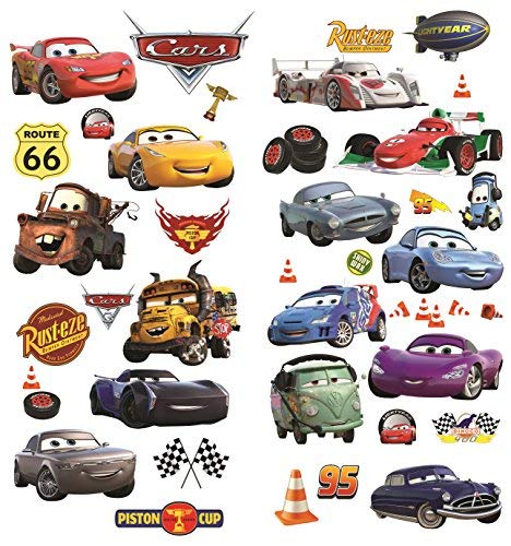 Cars 3D Cartoon Wandaufkleber für Schlafzimmer Jungen und Mädchen Wandbild Aufkleber Größe: Groß Cars 3D Cartoon Wandaufkleber für Schlafzimmer Jungen und Mädchen Wandbild Aufkleber Größe: Groß von Interpaw