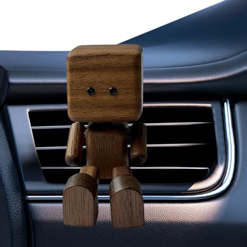 Introti Schüttelfrost - Figur, charmante kleine Holzfigur, die schwank, kreative Schüttelfuße Auto -Armaturenbrettdekorationen, Holzdesktop -Dekoration für Reisen und Zuhause von Introti