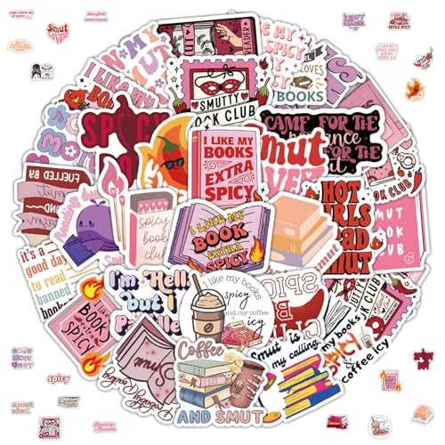 Rosa Lesen Aufkleber, 2 x 50 Stück Rosa Lesen Aufkleber, Cartoon Reading Stickers, Graffiti Aufkleber, für Laptop, Gitarre, Skateboard, Scrapbook, Gepäck, Mädchen, Erwachsene, Teenager von Invasye