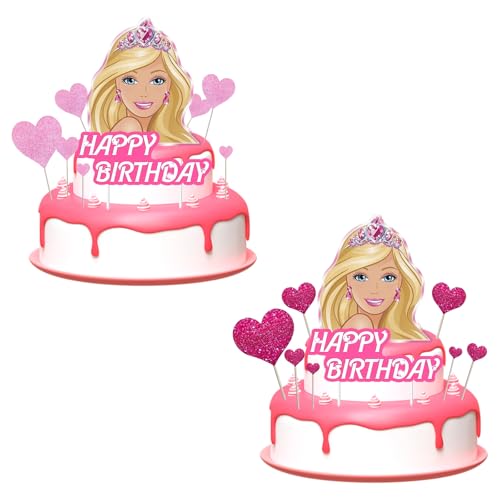 18 Stück Tortendeko Mädchen, Cake Topper Set, Prinzessin Geburtstag Deko, Rosa Happy Birthday Topper, Kawaii Tortendeko für Mädchen Geburtstag Party Kuchen Dekoration Supplies 18 Stück Tortendeko Mädchen, Cake Topper Set, Prinzessin Geburtstag Deko, Rosa Happy Birthday Topper, Kawaii Tortendeko für Mädchen Geburtstag Party Kuchen Dekoration Supplies von Invasye