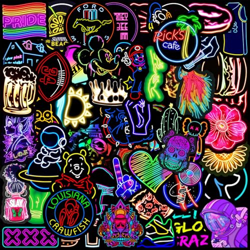 Aufkleber 100 Stück Neon Sticker, Neon Graffiti Aufkleber, Wasserfeste Vinyl Aufkleber, für Laptop, Skateboard, Scrapbook, Trinkflasche, Scrapbooking, Fotoalbum, Tassen, Tagebuch, Mappen Aufkleber 100 Stück Neon Sticker, Neon Graffiti Aufkleber, Wasserfeste Vinyl Aufkleber, für Laptop, Skateboard, Scrapbook, Trinkflasche, Scrapbooking, Fotoalbum, Tassen, Tagebuch, Mappen von Invasye