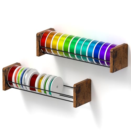 Band-Aufbewahrungsregal für Schreibtisch und Wandmontage, 2 Stück Bandhalter für Bastelzimmer, Blumenladen und Geschenkverpackung Band-Aufbewahrungsregal für Schreibtisch und Wandmontage, 2 Stück Bandhalter für Bastelzimmer, Blumenladen und Geschenkverpackung von Invech