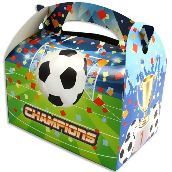 Fußball Mitgebsel Faltbox 15 × 14cm, Geschenkbox für Fußballparty, Pappe von Invercas