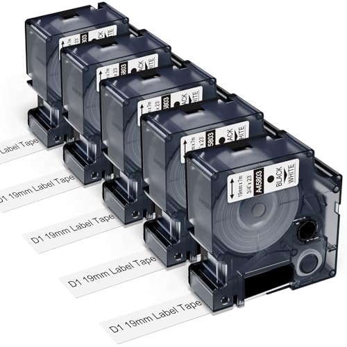 Kompatibel mit Dymo D1 Etikettenband 45803 S0720830 19mm x 7m für Labelmanager 350 360D 420P 450 500TS Labelpoint 300 350, Kompatibel mit 45803s A45803 Schwarz auf Weiß Schriftbänder Kompatibel mit Dymo D1 Etikettenband 45803 S0720830 19mm x 7m für Labelmanager 350 360D 420P 450 500TS Labelpoint 300 350, Kompatibel mit 45803s A45803 Schwarz auf Weiß Schriftbänder von Invoker