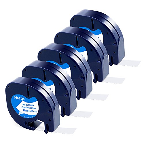 5 x Kompatibel mit Dymo LetraTag XR Schriftband 91221 White Plastic 12mm x 4m Bänder für dymo Letratag LT-100H LT-100T XR 200B, Kompatibel mit Dymo Etikettenband Schwarz auf Weiß S0721660 5 x Kompatibel mit Dymo LetraTag XR Schriftband 91221 White Plastic 12mm x 4m Bänder für dymo Letratag LT-100H LT-100T XR 200B, Kompatibel mit Dymo Etikettenband Schwarz auf Weiß S0721660 von Invoker